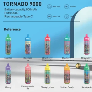 MRVI Tornado 9000 Puffs 2% 3% 5% Low Nicotine Rechargeable Disposable Vapes Pen Bulk Buy Wholesale